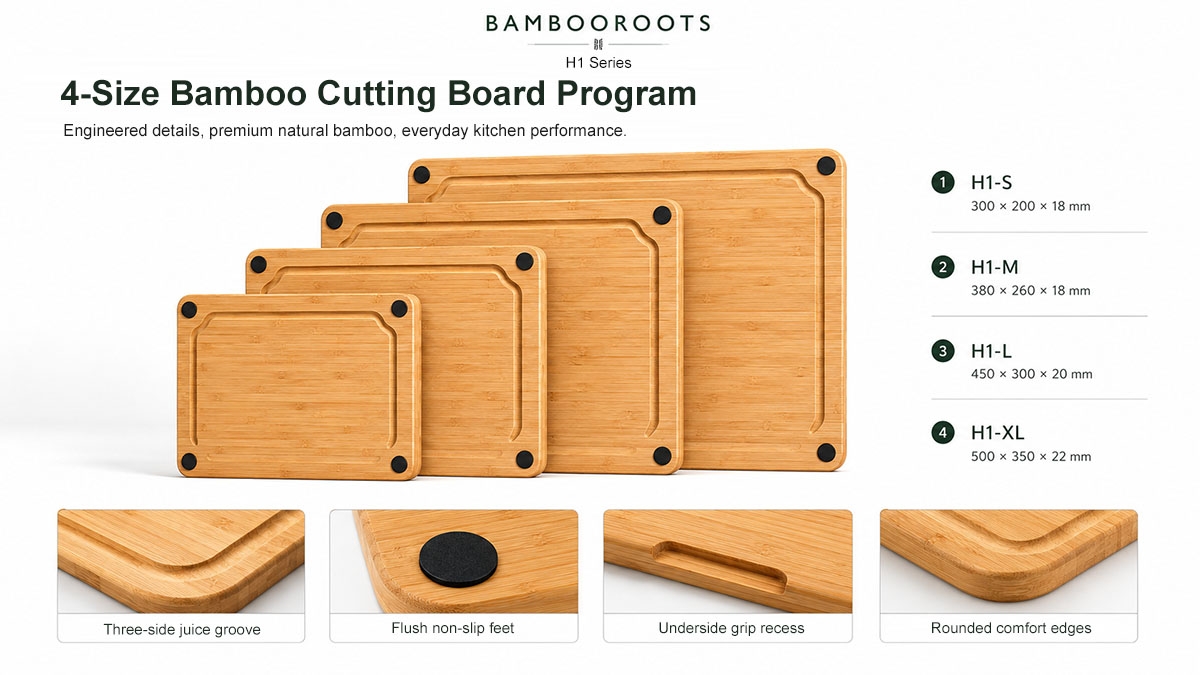 H1 clean prep bamboo cutting board(Image2)