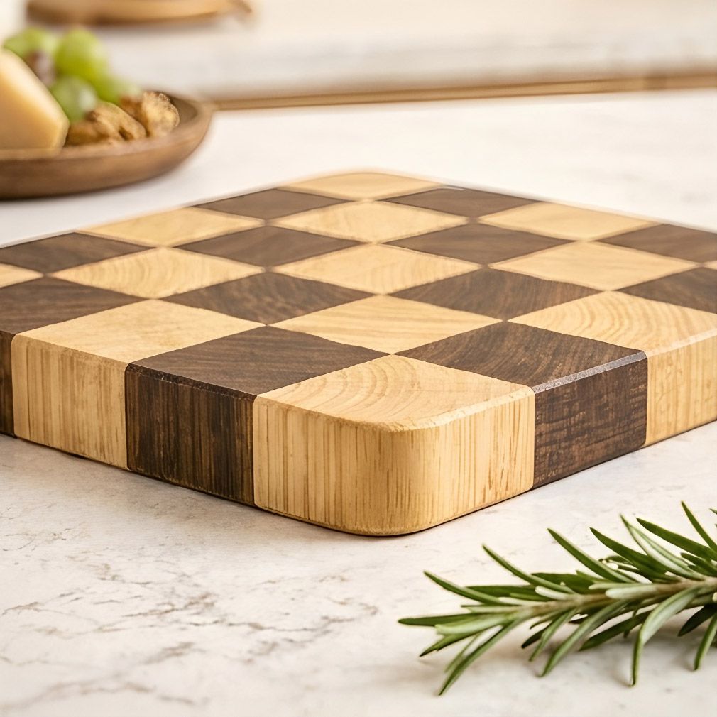 Checkerboard Bamboo Cutting Board