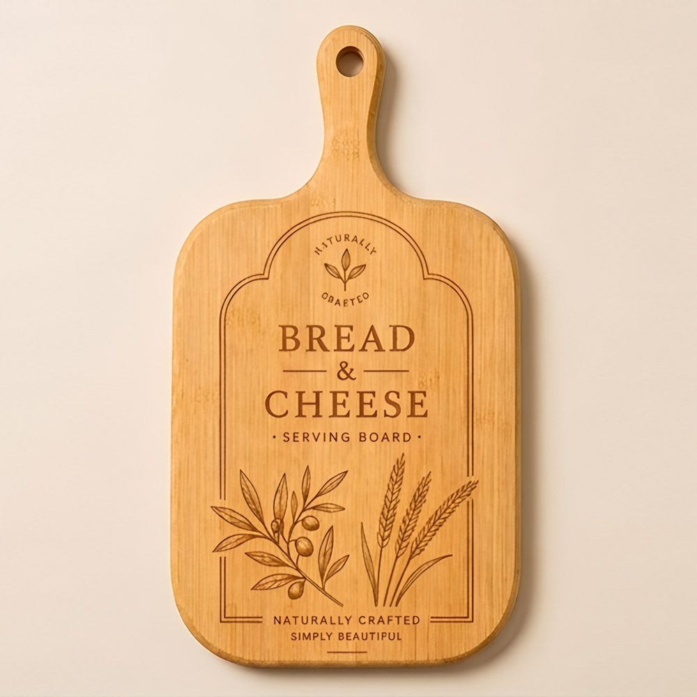 Bamboo cutting board with handle