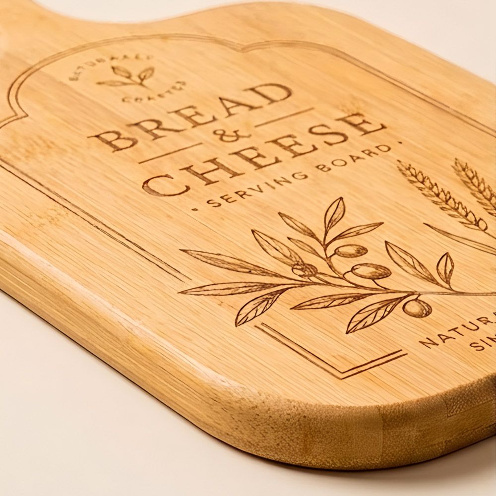 Bamboo cutting board with handle