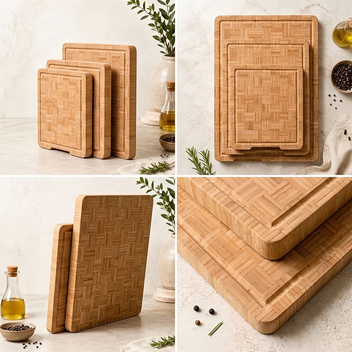 Crystal Mosaic Bamboo Cutting Board Set(Image1)