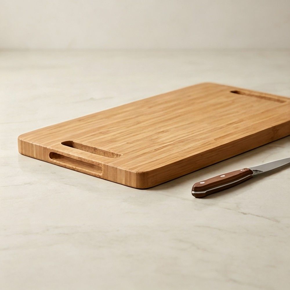 Rounded handle groove cutting board set
