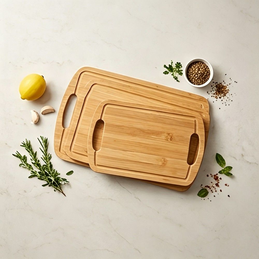 Finger shaped handle cutting board set