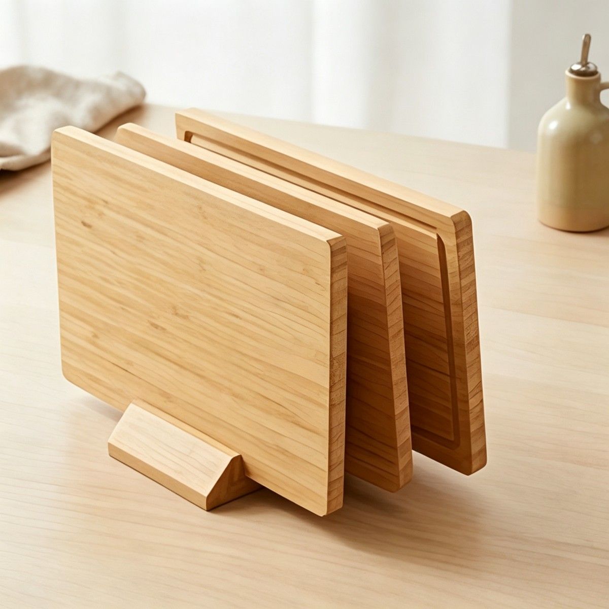 Diagonal groove cutting board set