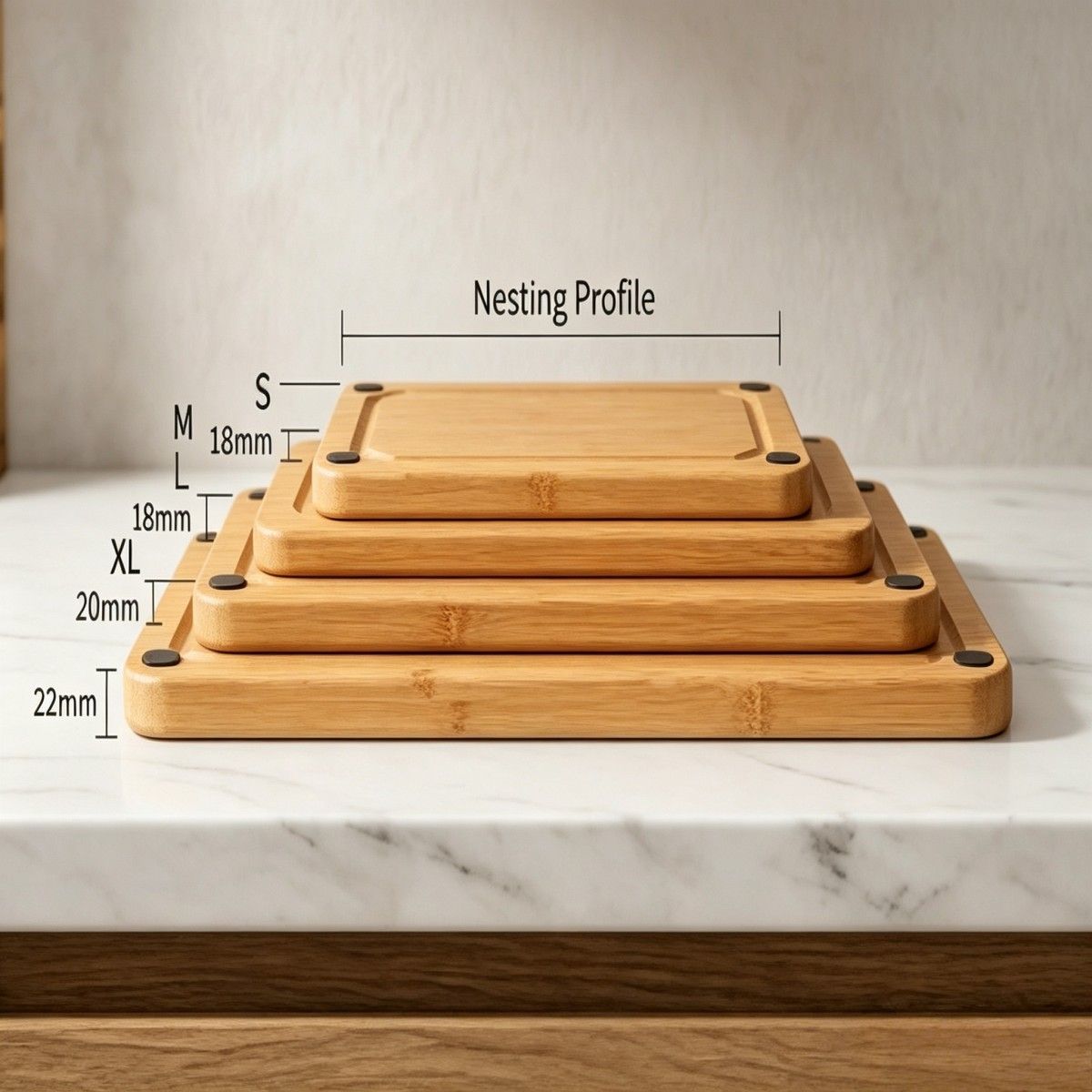 4-Size Bamboo Cutting Board Program