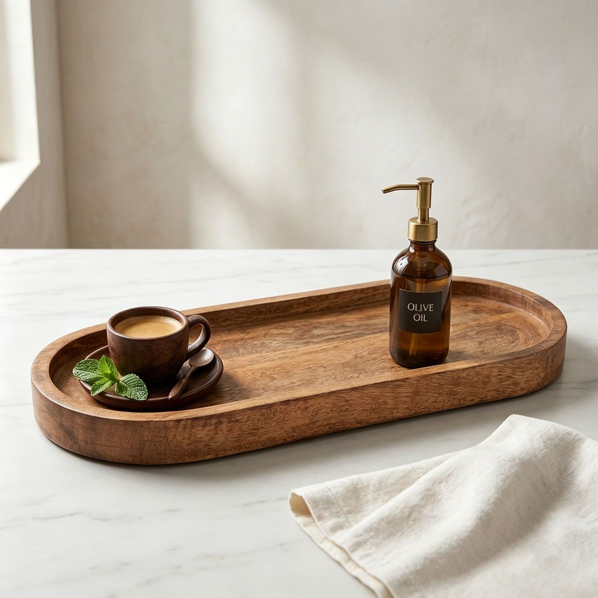 Elliptical drag tray