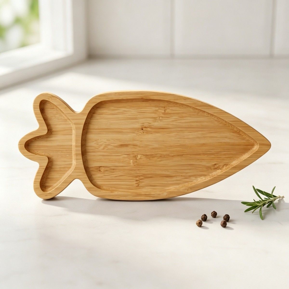 Carrot-shaped tray