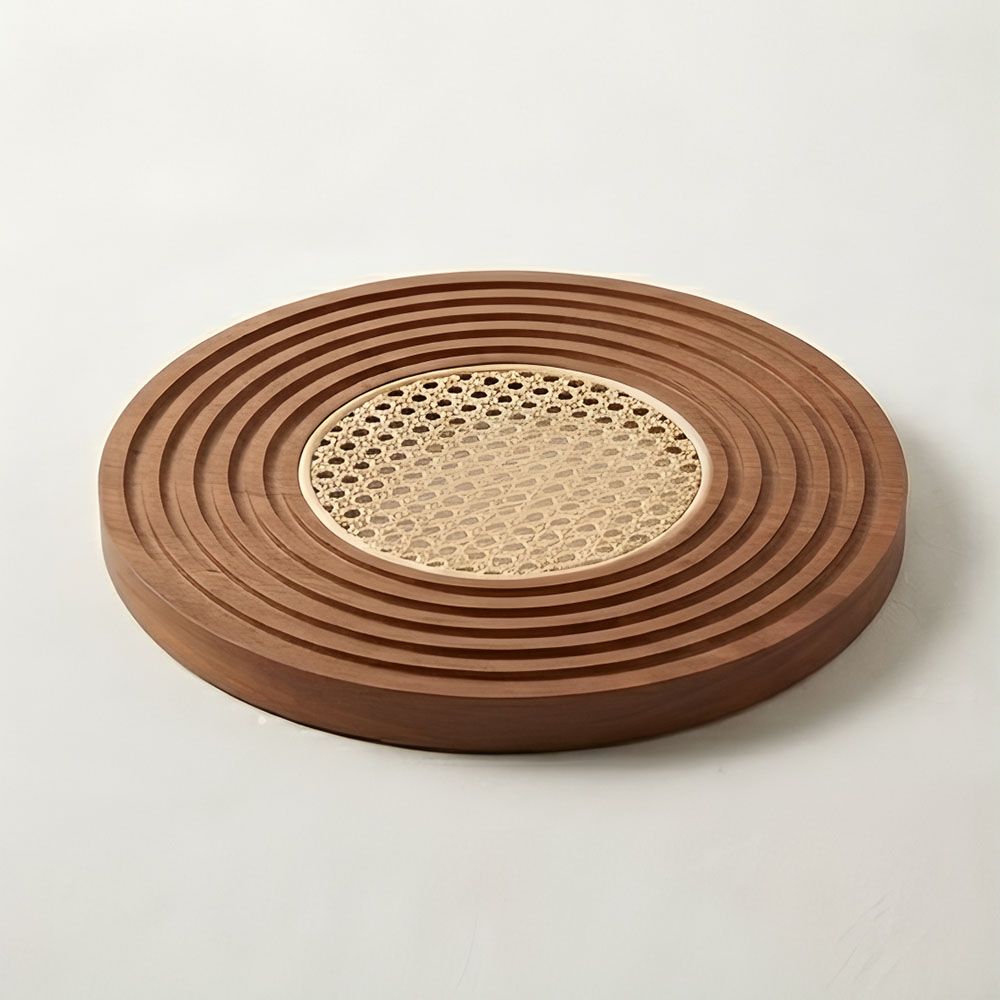 Vine woven round tray