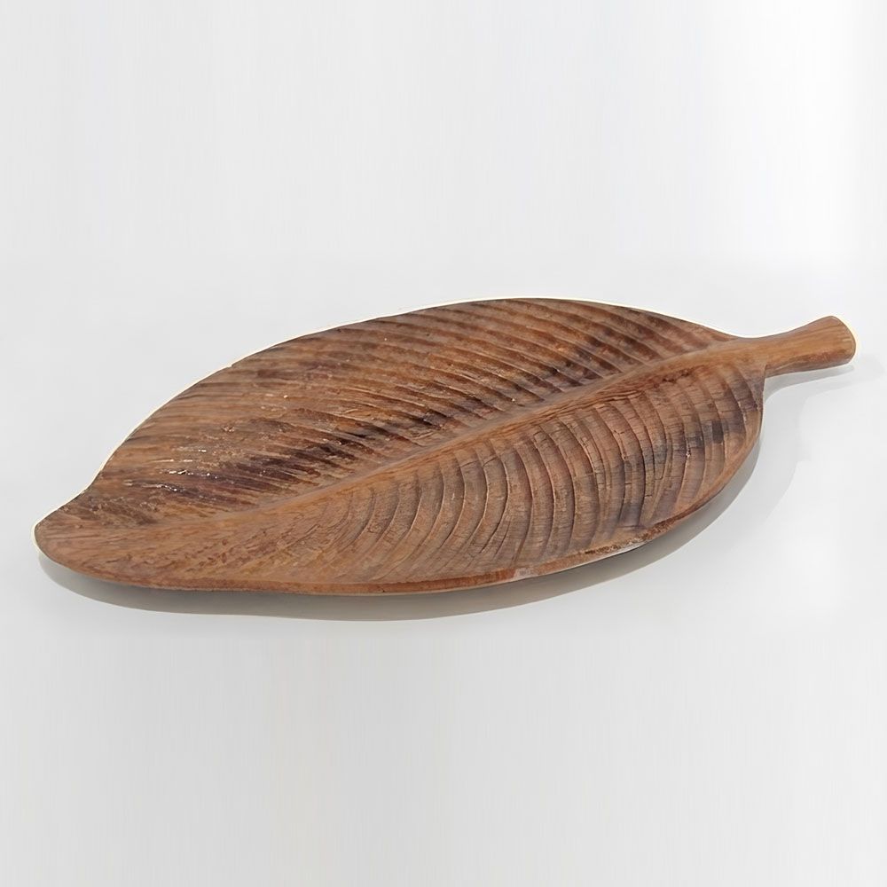 Leaf shaped Acacia Wooden Tray