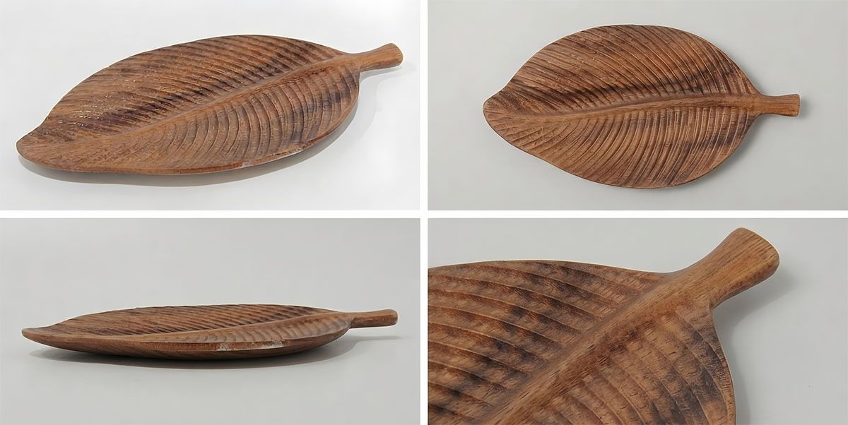 Leaf shaped Acacia Wooden Tray(Image2) Leaf shaped Acacia Wooden Tray(Image2)