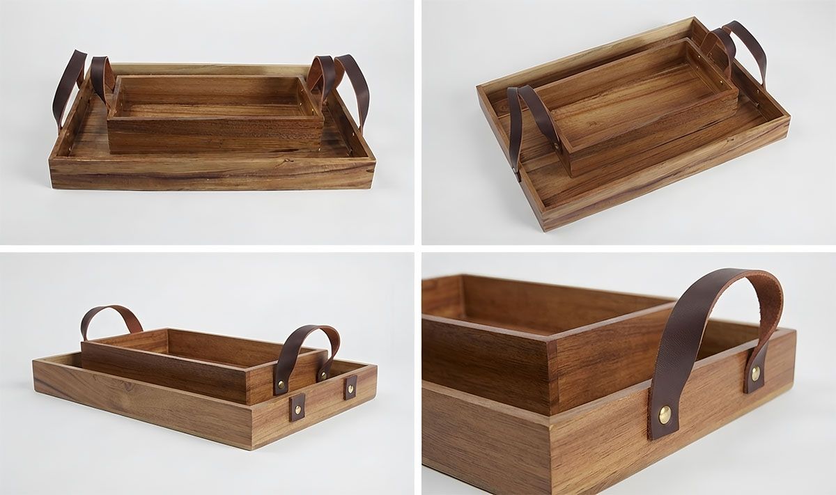 Leather handle tray small/large(Image2)