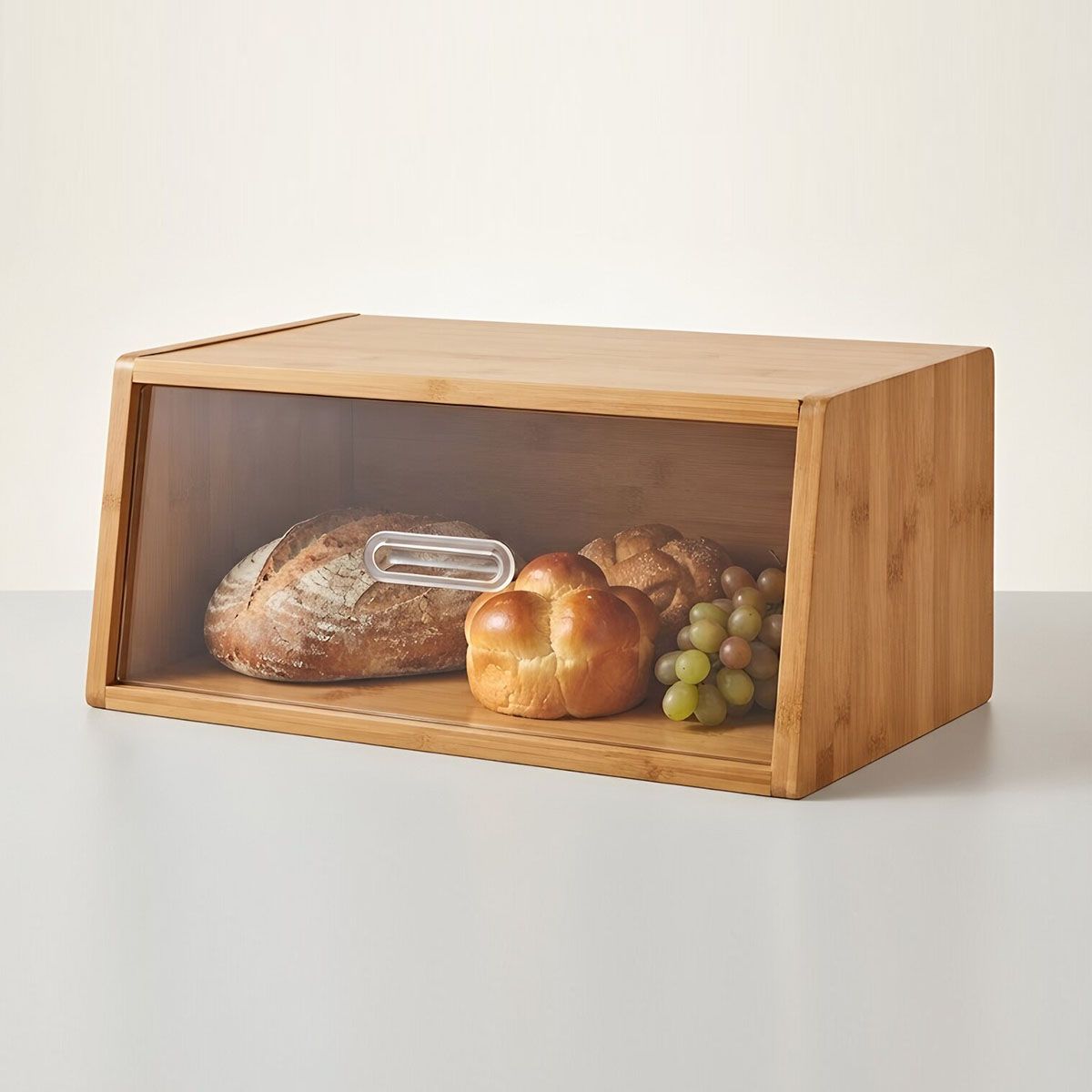 Acrylic bamboo baking bread box