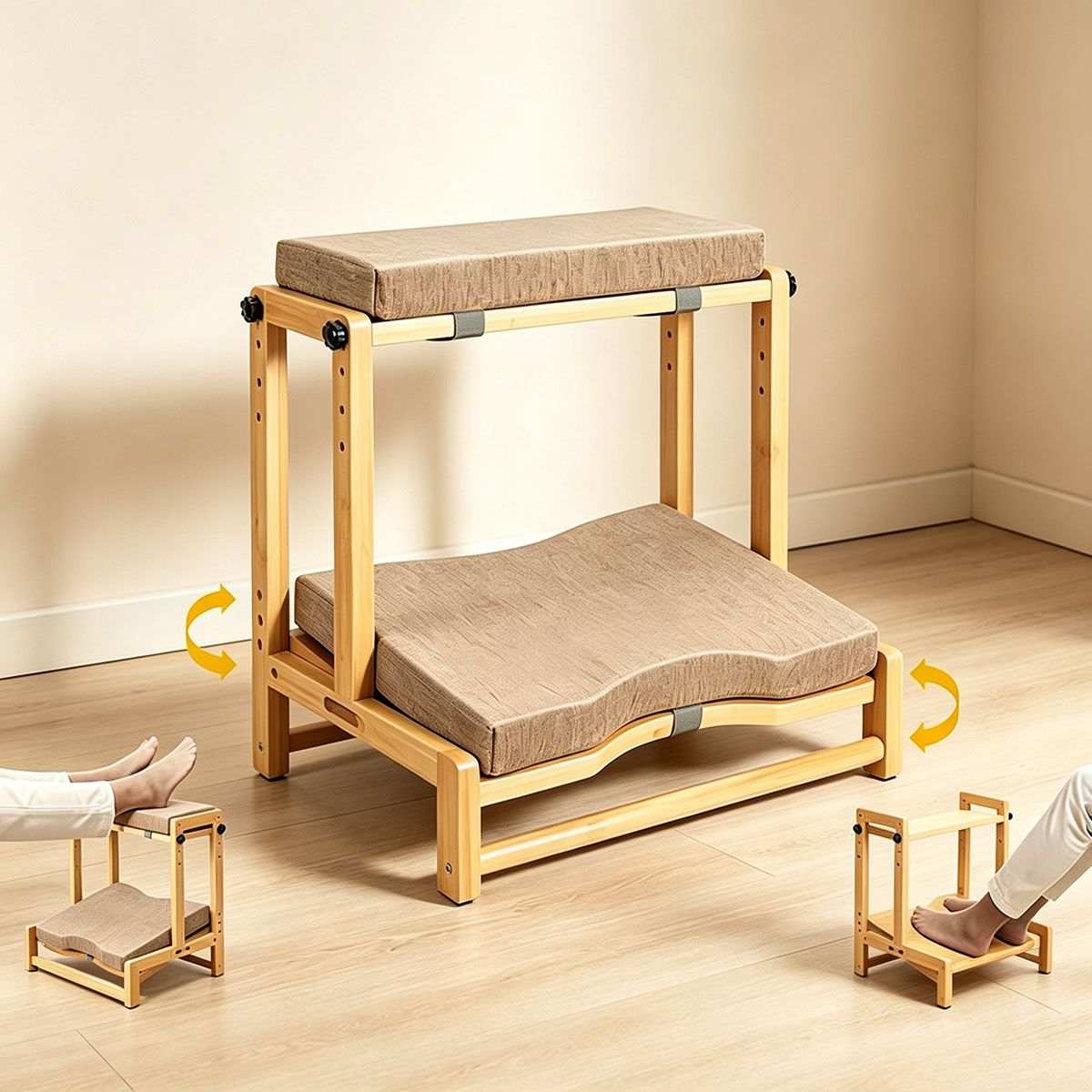 Premium Bamboo Under Desk Footrest