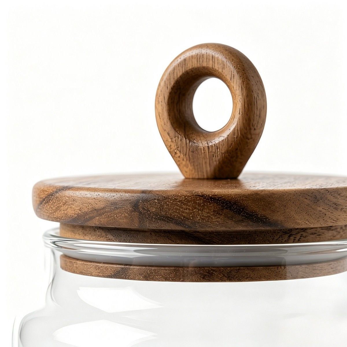 Acacia wood sealed jar