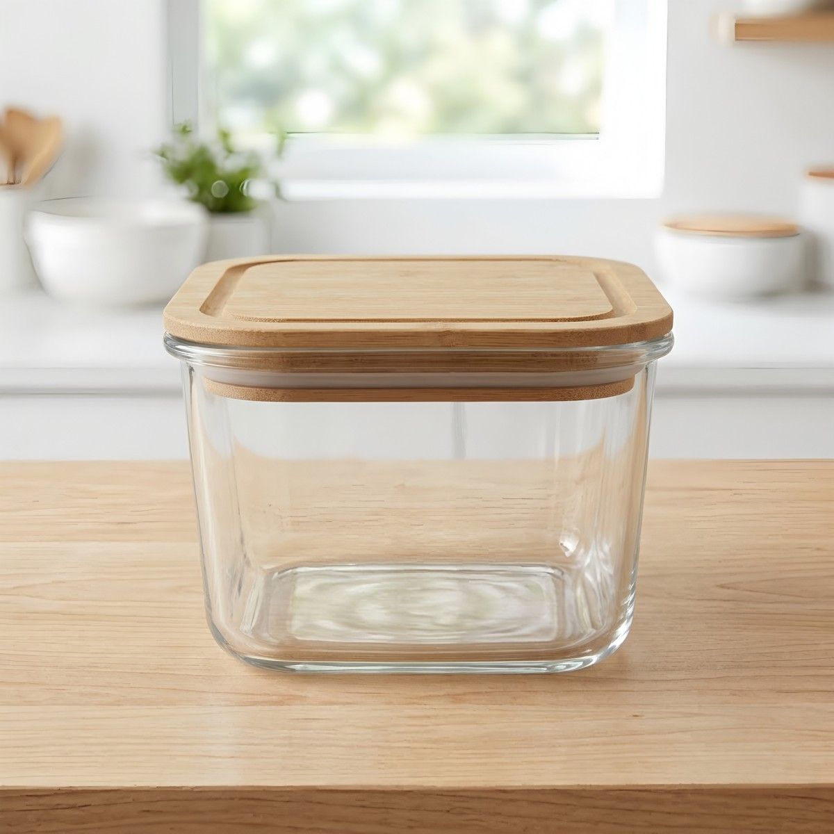 Bamboo covered glass preservation box