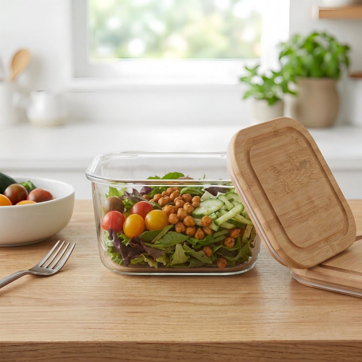 Bamboo covered glass preservation box