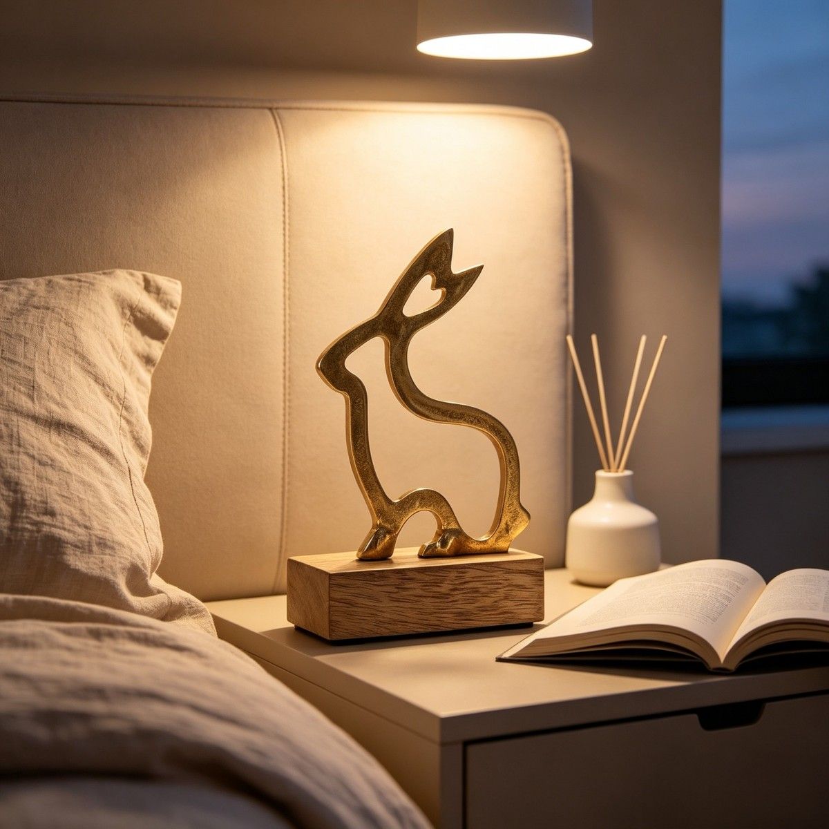 Rabbit-shaped desktop ornament