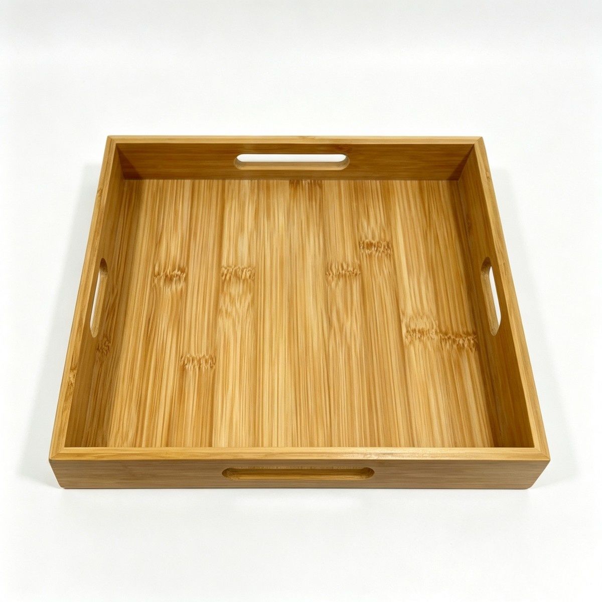 Rectangular bamboo tray