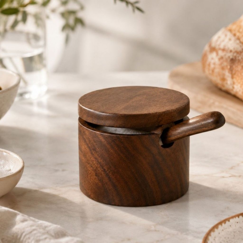 Rongcai European style wooden sugar jar