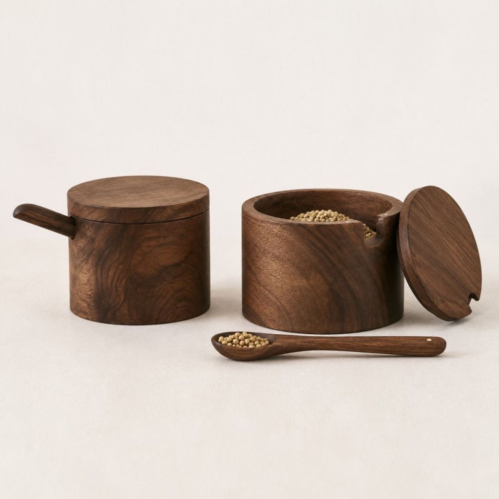 Rongcai European style wooden sugar jar