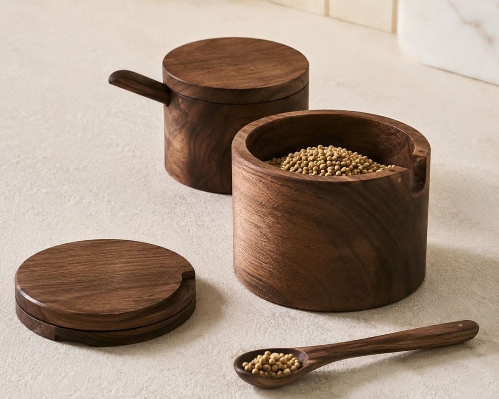 Rongcai European style wooden sugar jar(Image1)
