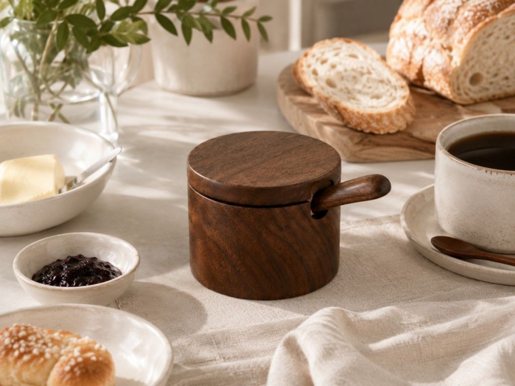 Rongcai European style wooden sugar jar(Image6)