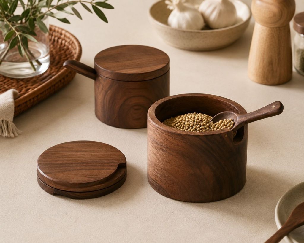 Rongcai European style wooden sugar jar(Image4)