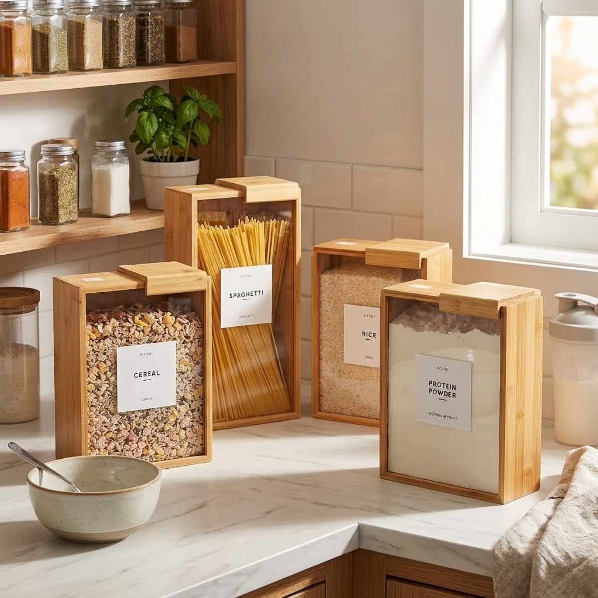 Multi functional wooden storage box