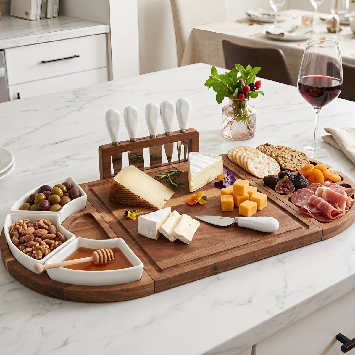 Multi-functional tray with knife and fork holders