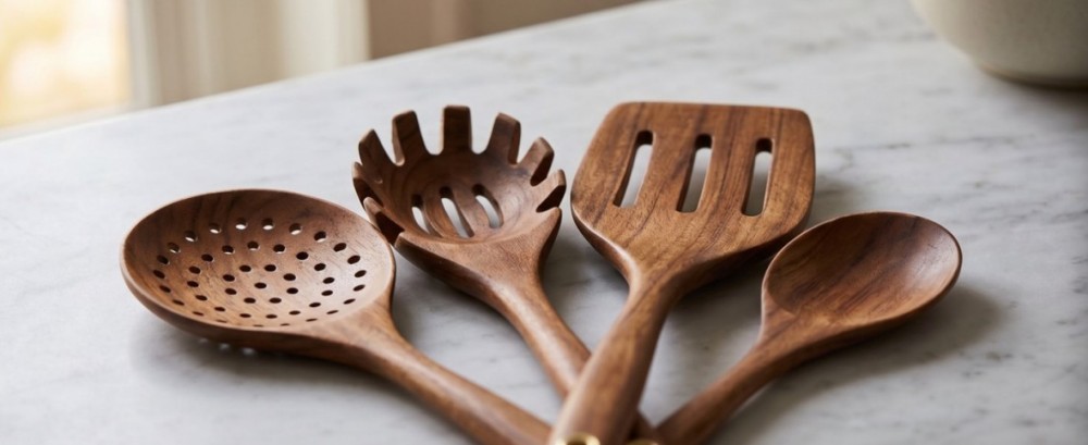 Teakwood Pot Lifter and Spoon Set of 9(Image6)