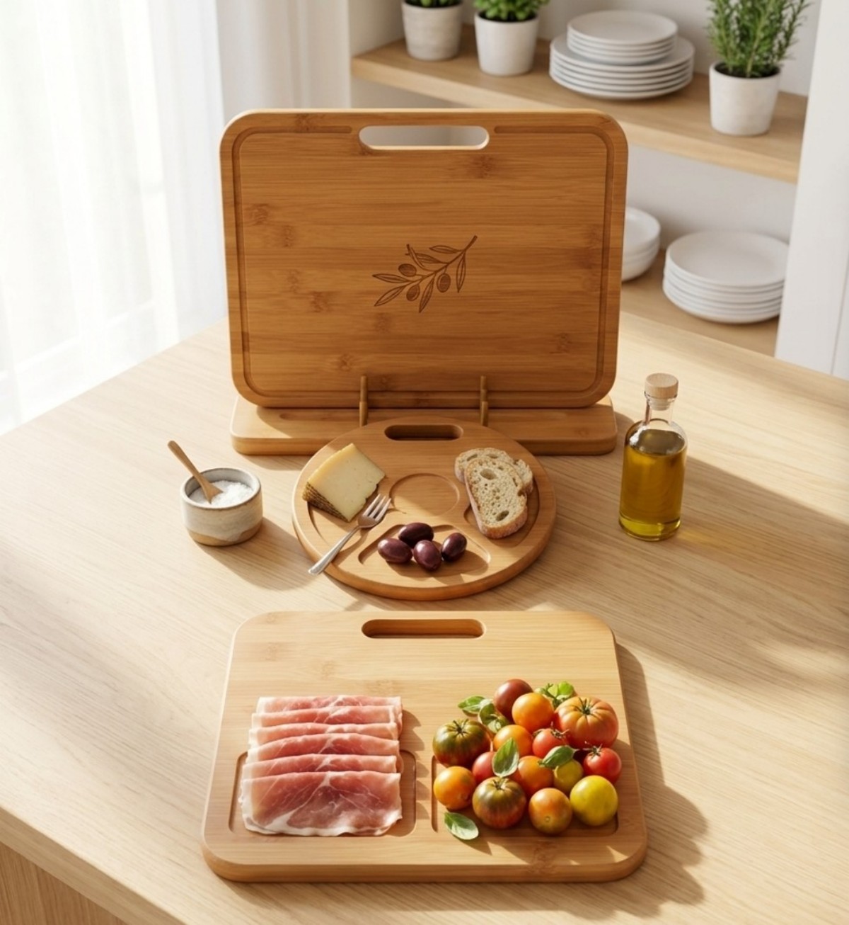 Carbonized bamboo cutting board three piece set(Image4)
